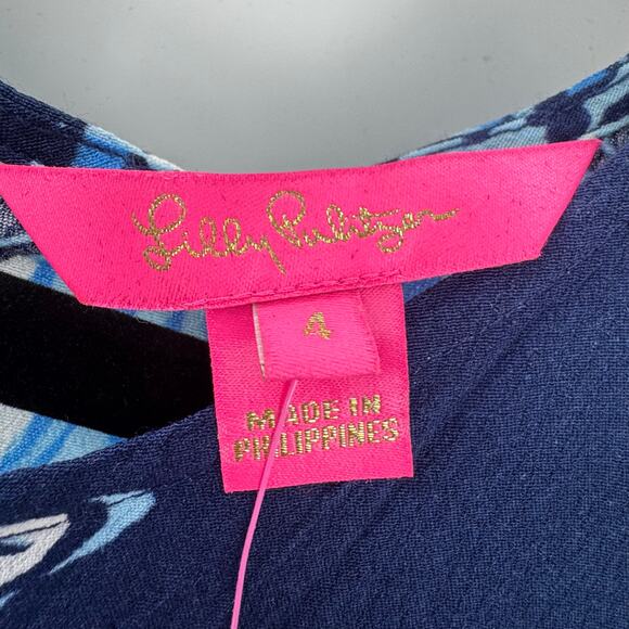 Lilly Pulitzer Ameilia Low Tide Bouquet Engineered Woven Dress Navy Size 4 NWT - Picture 12 of 13